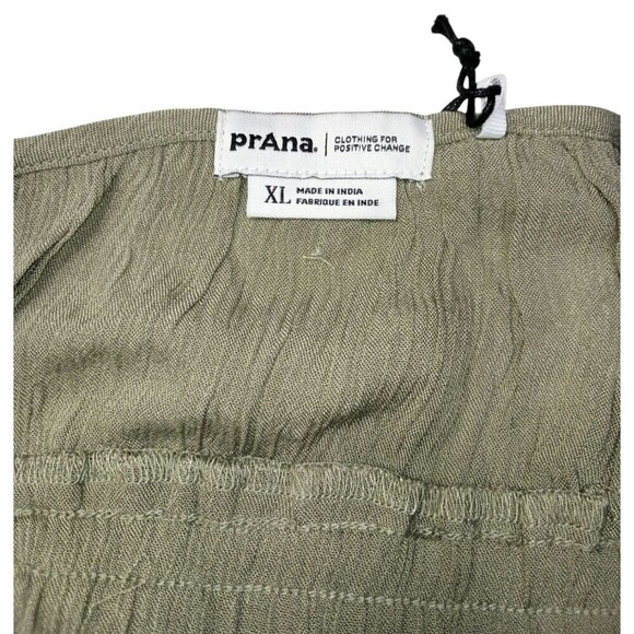 prAna Fernie Jumpsuit Womens XL Wide Leg Green Modal Gauze Crinkle Fabric - Picture 6 of 8